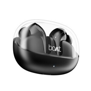 boAt Airdopes 311 Pro, 50HRS Battery, Fast Charge, Dual Mics ENx Tech, Transparent LID, Low Latency, IPX4, IWP Tech, v5.3 Bluetooth Earbuds, TWS Ear Buds Wireless Earphones with mic (Active Black)