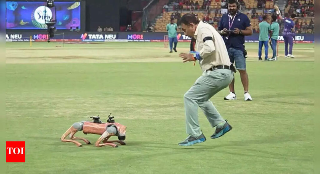 Sunil Gavaskar’s playful moments with IPL robot dog Champak go viral - Watch | Cricket News
