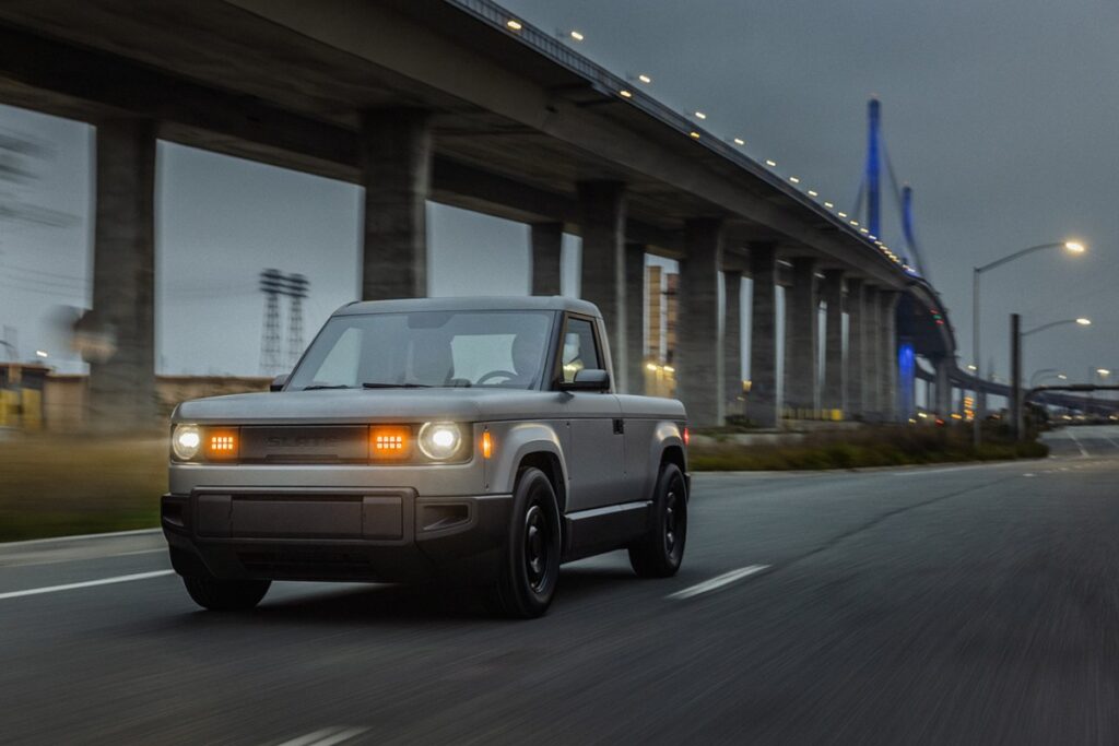 Slate Auto to Transform Indiana Printing Plant into EV Truck Factory | Automotive News Slate truck on roadway