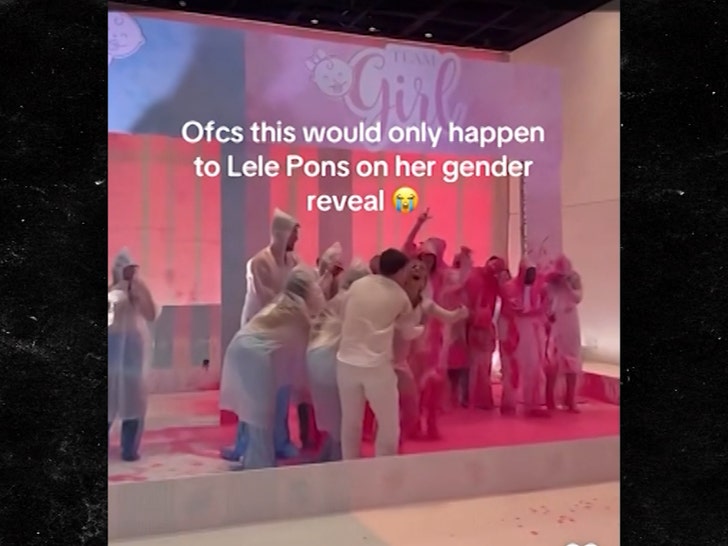 Lele Pons Gender Reveal Accident: Star Slips on Pink Slime During Celebration | Entertainment News Pink slime reveal moment at Lele Pons gender reveal party