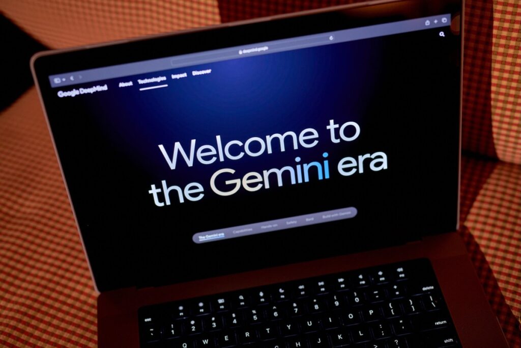 Google DeepMind's UK Team Moves to Unionize Amid AI Ethics Concerns The Google DeepMind website on a laptop computer arranged in New York, US,