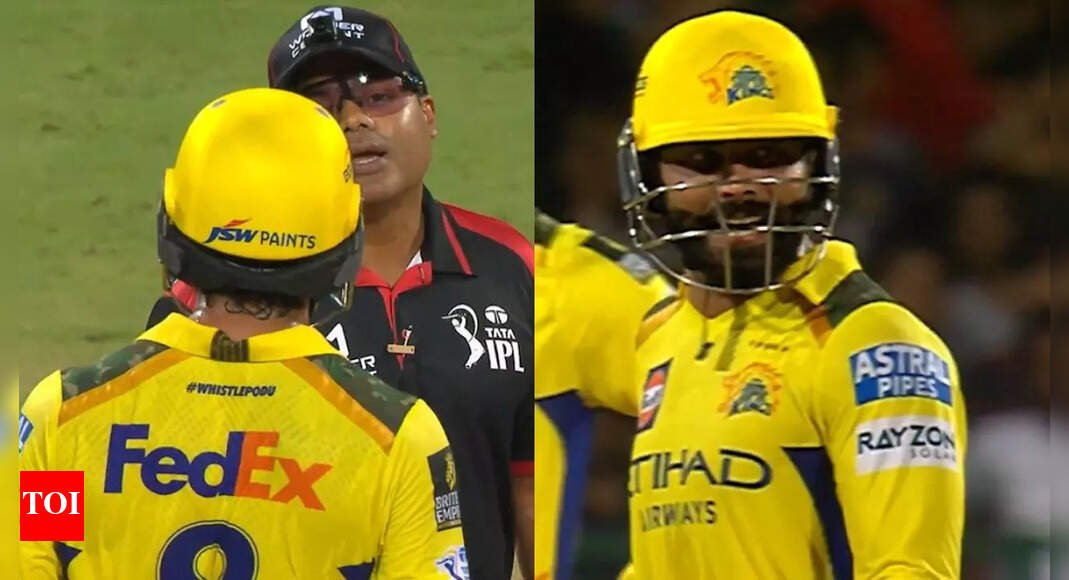 Drama in Bengaluru! Jadeja confronts umpire after CSK batter Dewald Brevis denied DRS - Watch | Cricket News