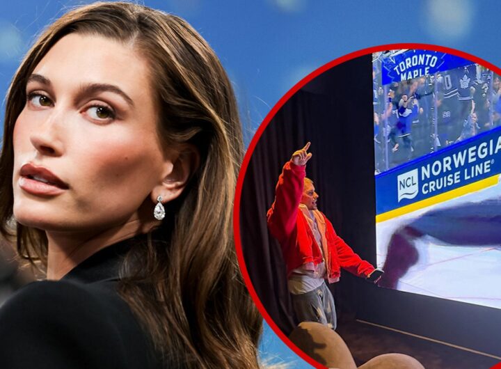 Justin Bieber Watches NHL Game as Wife Hailey Hits Met Gala With Martini Glass