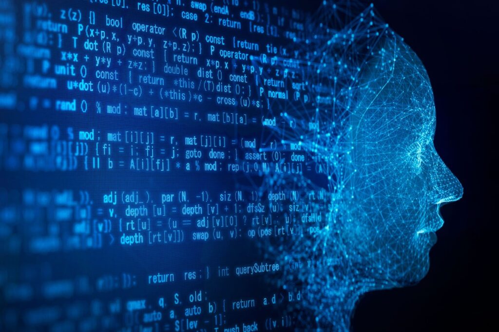 Anysphere Raises $900M: Cursor AI Coding Tool Maker's $9B Valuation Milestone AI robot face and programming code on a black background.