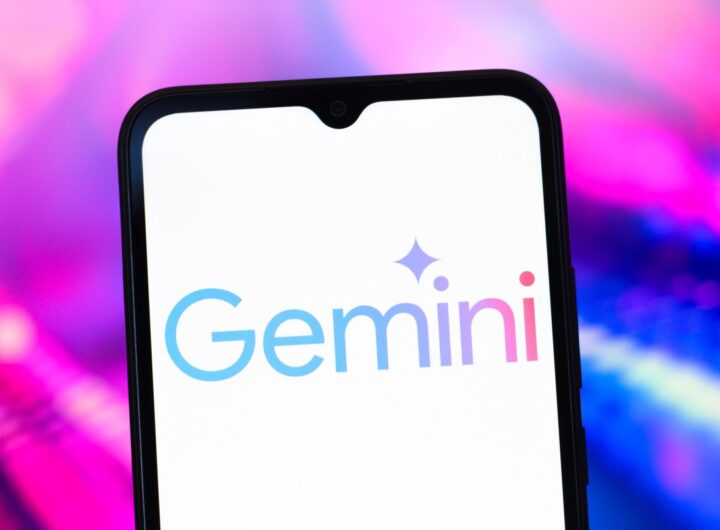 The Google Gemini AI logo is seen displayed on a smartphone screen.
