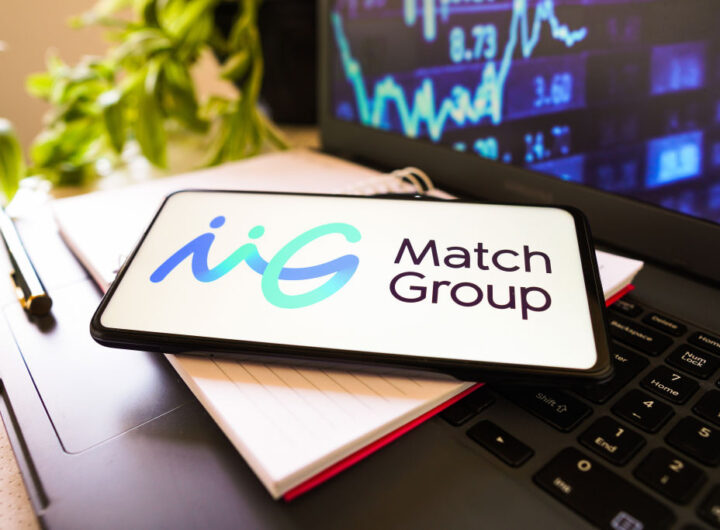 The Match Group Inc. logo is displayed on a smartphone screen.