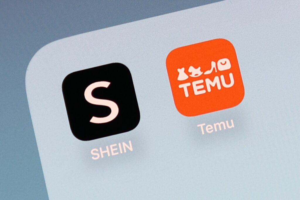 Temu Halts Direct China Shipments: Major Shift in U.S. E-commerce Strategy Shein and Temu icons are seen displayed on a phone screen in this illustration photo